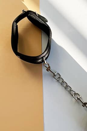 BDSM Hand Cuffs Leather Black