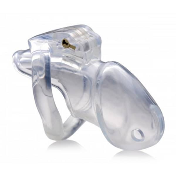 Clear Captor Chastity Cage With Keys Medium