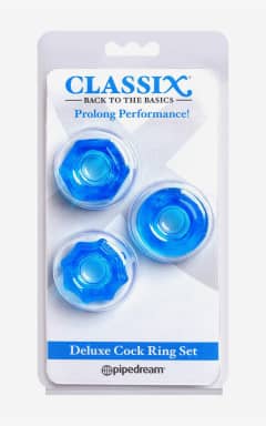 For mænd Classix Deluxe Cock Ring Set Blue