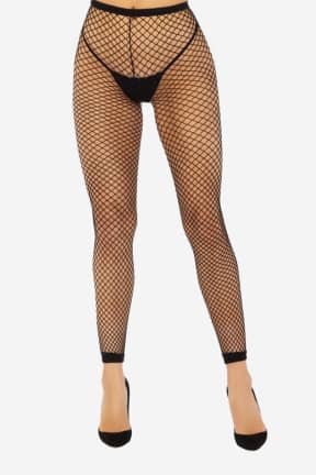 Lingeri Industrial Net Footless Tights Black - Nettights uden fødder